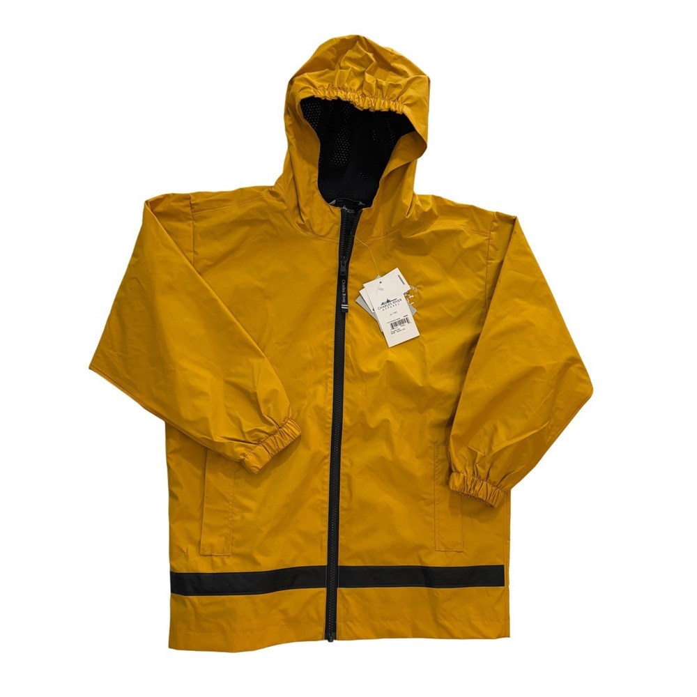 Charles River Apparel kids Waterproof Yellow Hooded‎ Rain Coat Jacket M (10/12)
